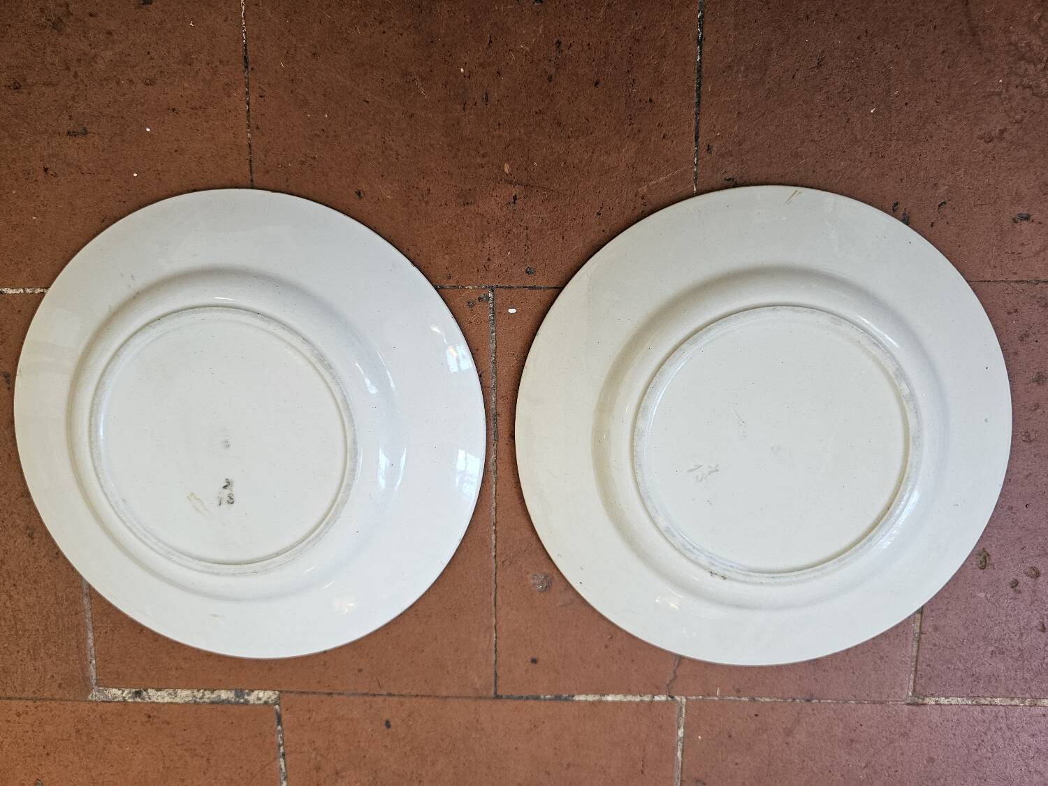 2 small ironstone plates