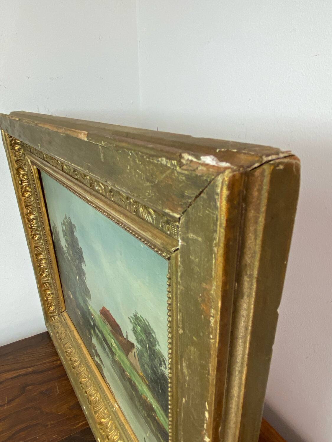 Framed oil on canvas, P.Cutier, 19th century