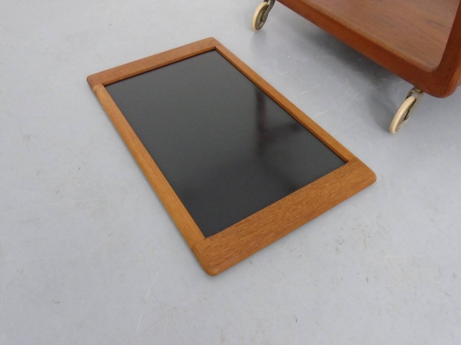 Danish Teak Bar Cart with Removable Tray from Silva, Denmark, 1960s