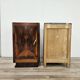 Pair of 1930s Art Deco bedside tables in walnut burl with marble top