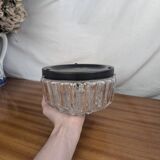 Applique ou Plafonnier Moderniste en Verre Tressé Vintage Années 60s