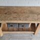 Old carpenter's workbench two drawers, industrial furniture
