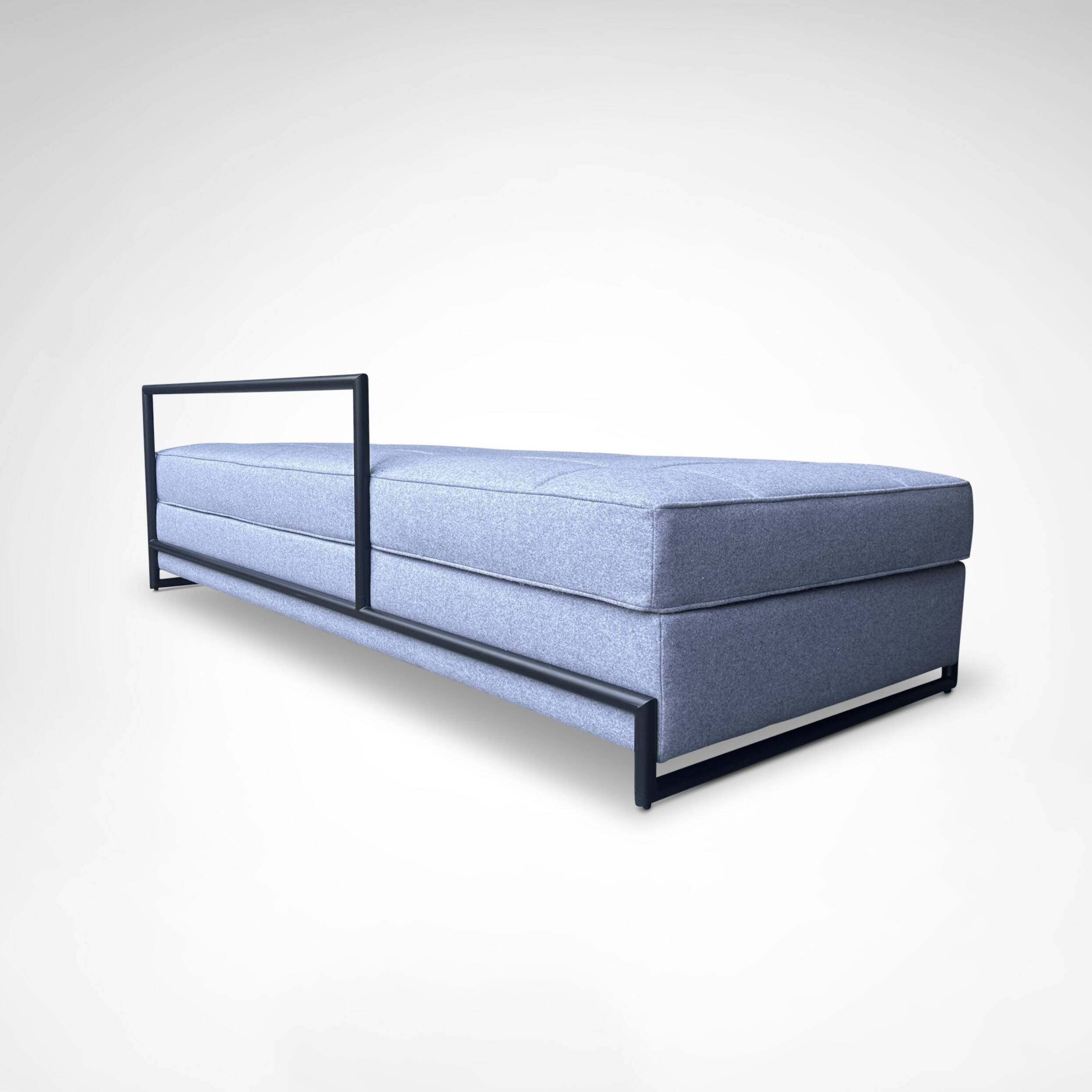 Day Bed by Eileen Gray in black metal and Kvadrat wool fabric for Classicon
