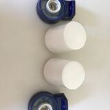 Pair of ceramic and opaline IFÖ sconces