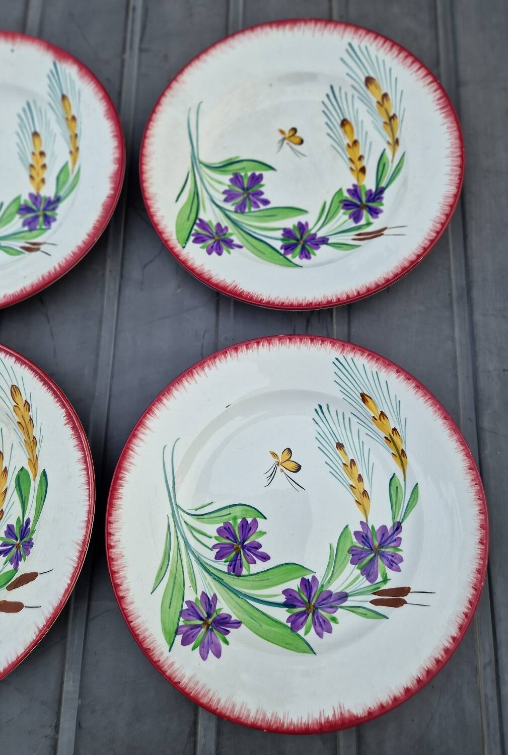 4 old plates 1900 Sarreguemines