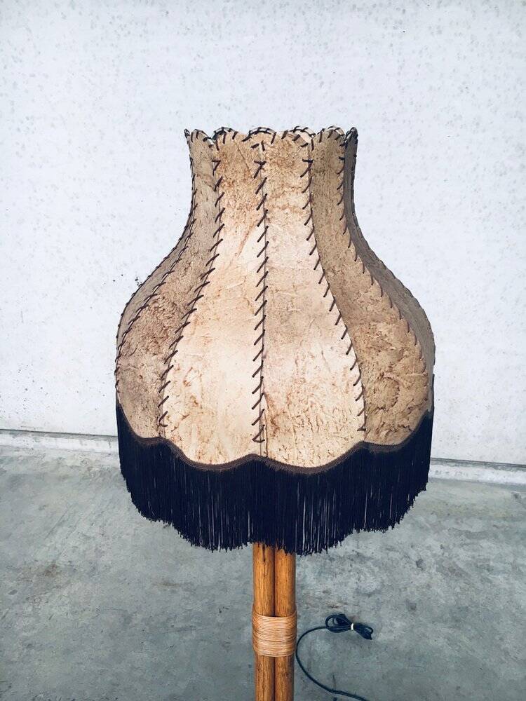 Vintage bamboo floor lamp, Italy, 1970s