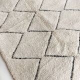Moroccan Berber carpet blessed ouarain ecru with black diamonds engraved 325x200cm