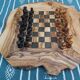 olive wood chess games, rustic handmade games