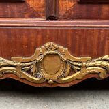 Cabinet 2 doors mirror mahogany rocaille years 1900