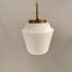 Hanging lamp in red lacquered metal and milky white opal glass 1970s Denmark.
