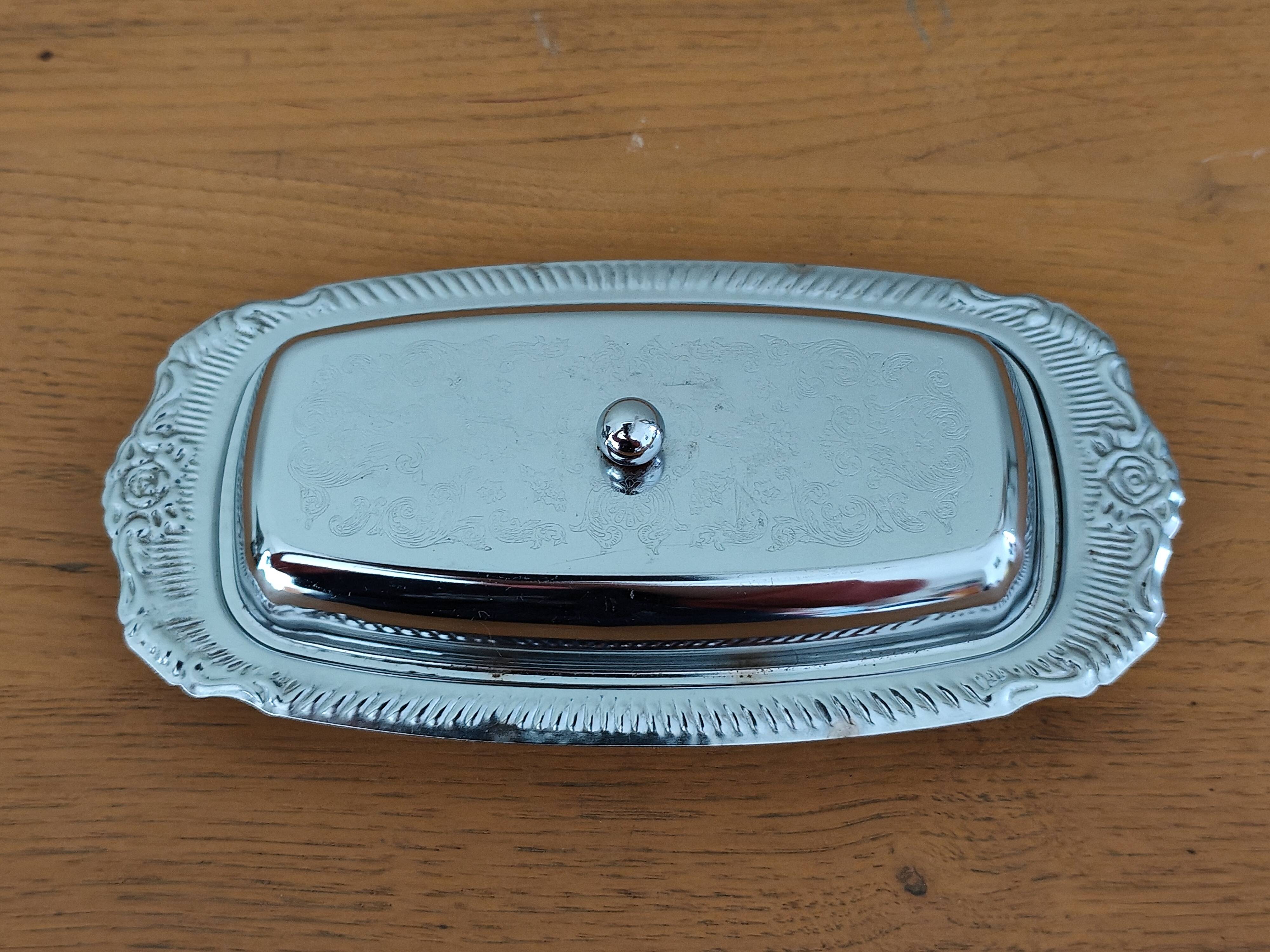 Vintage aluminium butter dish