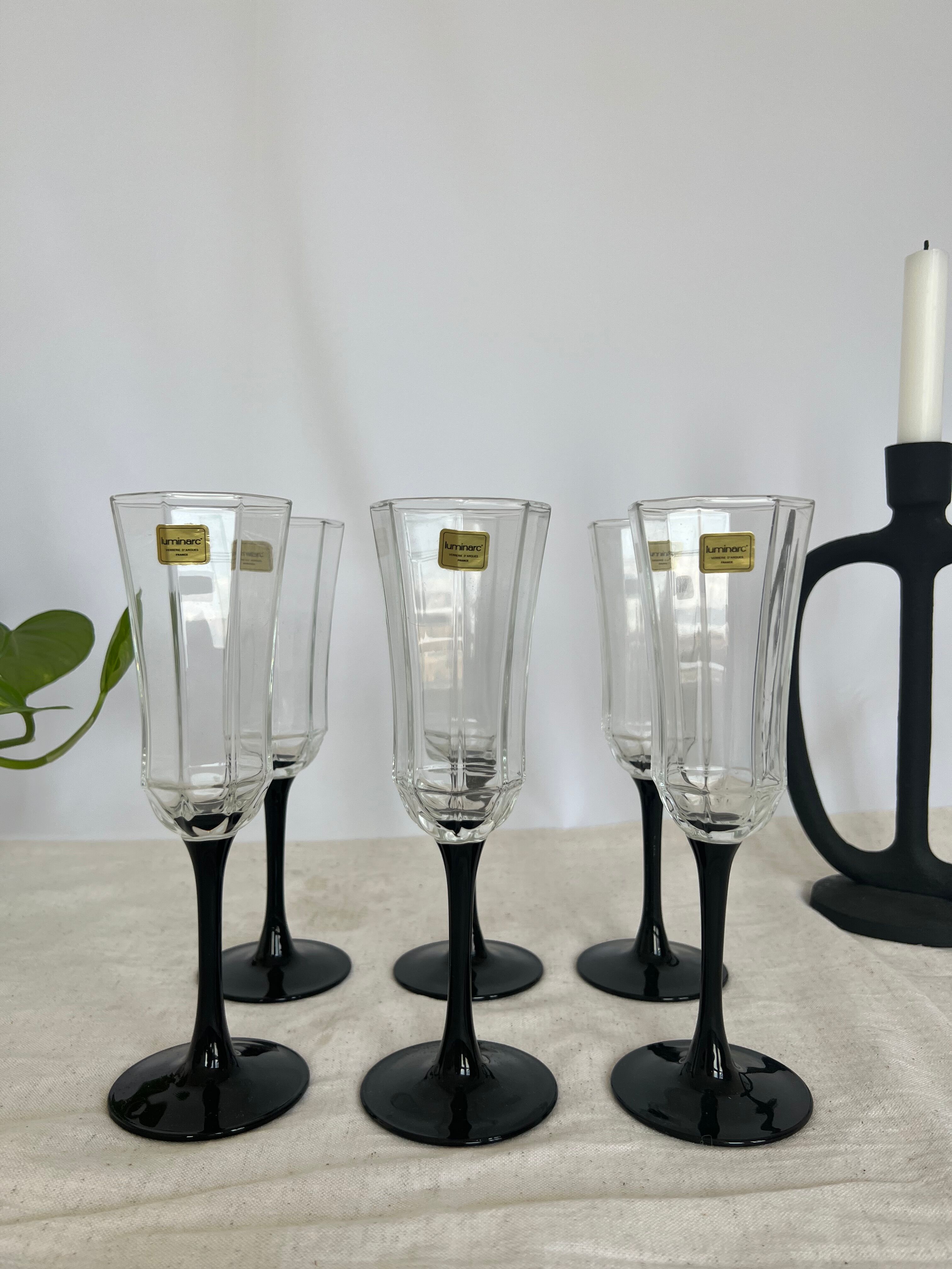 Six vintage champagne glasses Luminarc Octime 70s-80s