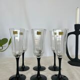 Six vintage champagne glasses Luminarc Octime 70s-80s