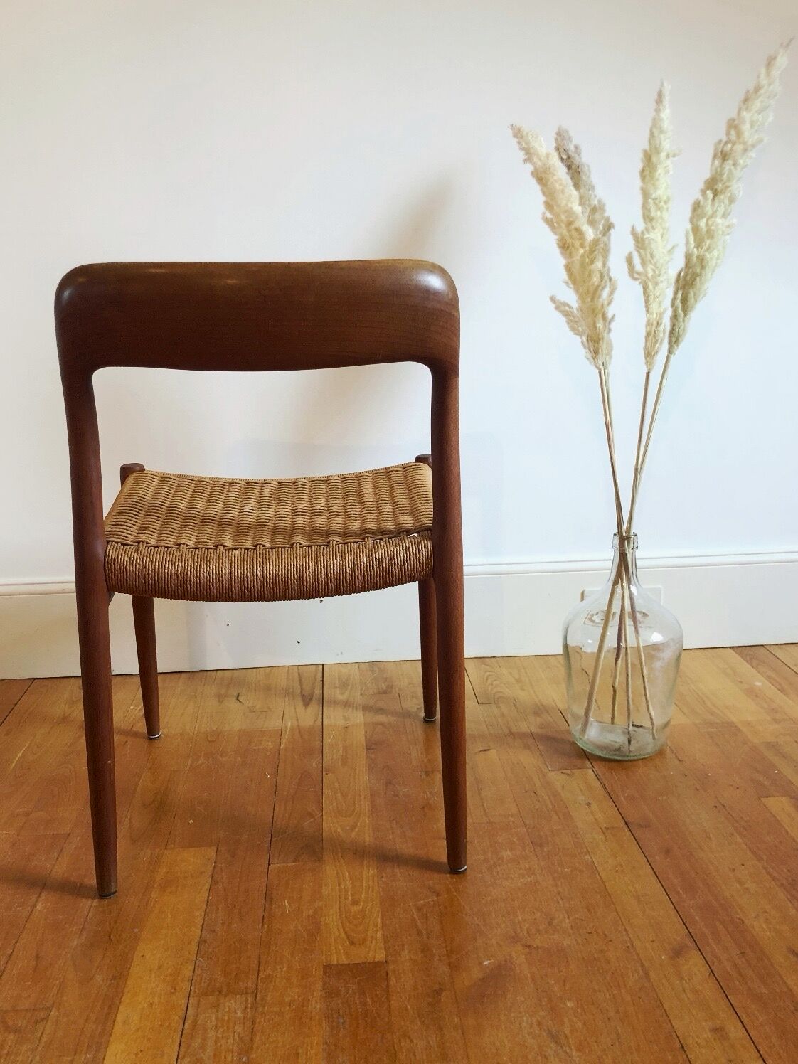 Model chair 75 in teak and rope by Niels Otto Moller