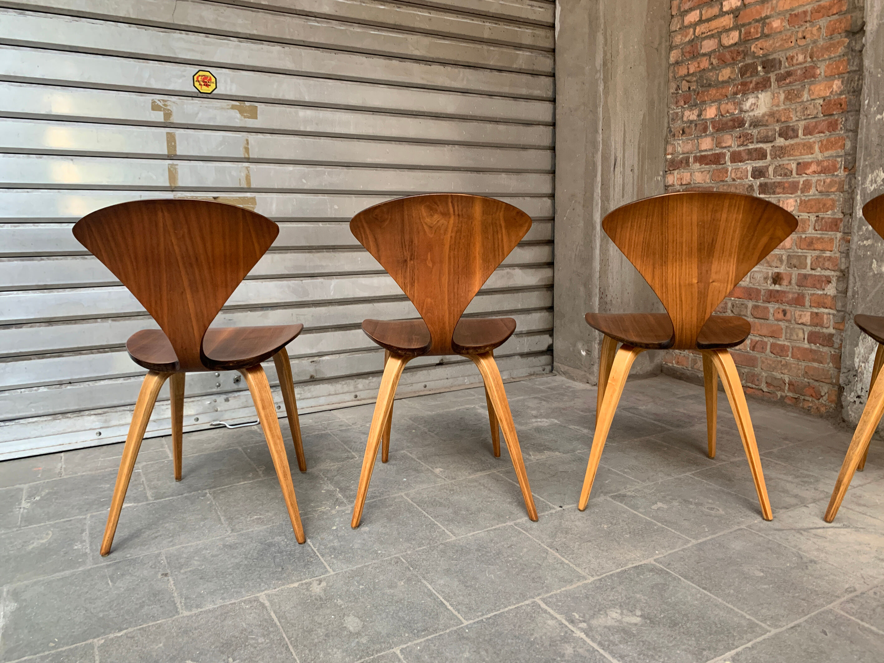 Series of 6 Norman Cherner chairs for Plycraft USA in teak, 1960s