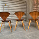 Series of 6 Norman Cherner chairs for Plycraft USA in teak, 1960s