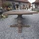 Table de ferme en chêne patiné gris