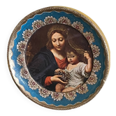 Religious object, round frame of the Virgin and Child 20th century