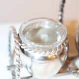 Silver-plated metal salt and pepper shakers