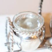 Silver-plated metal salt and pepper shakers