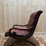 Chesterfield English Slipper Armchair in tufted leather