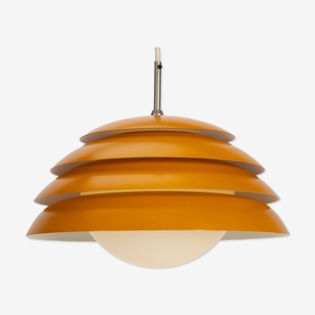 Orange 70s Layered Pendant Lamp with Glass Body