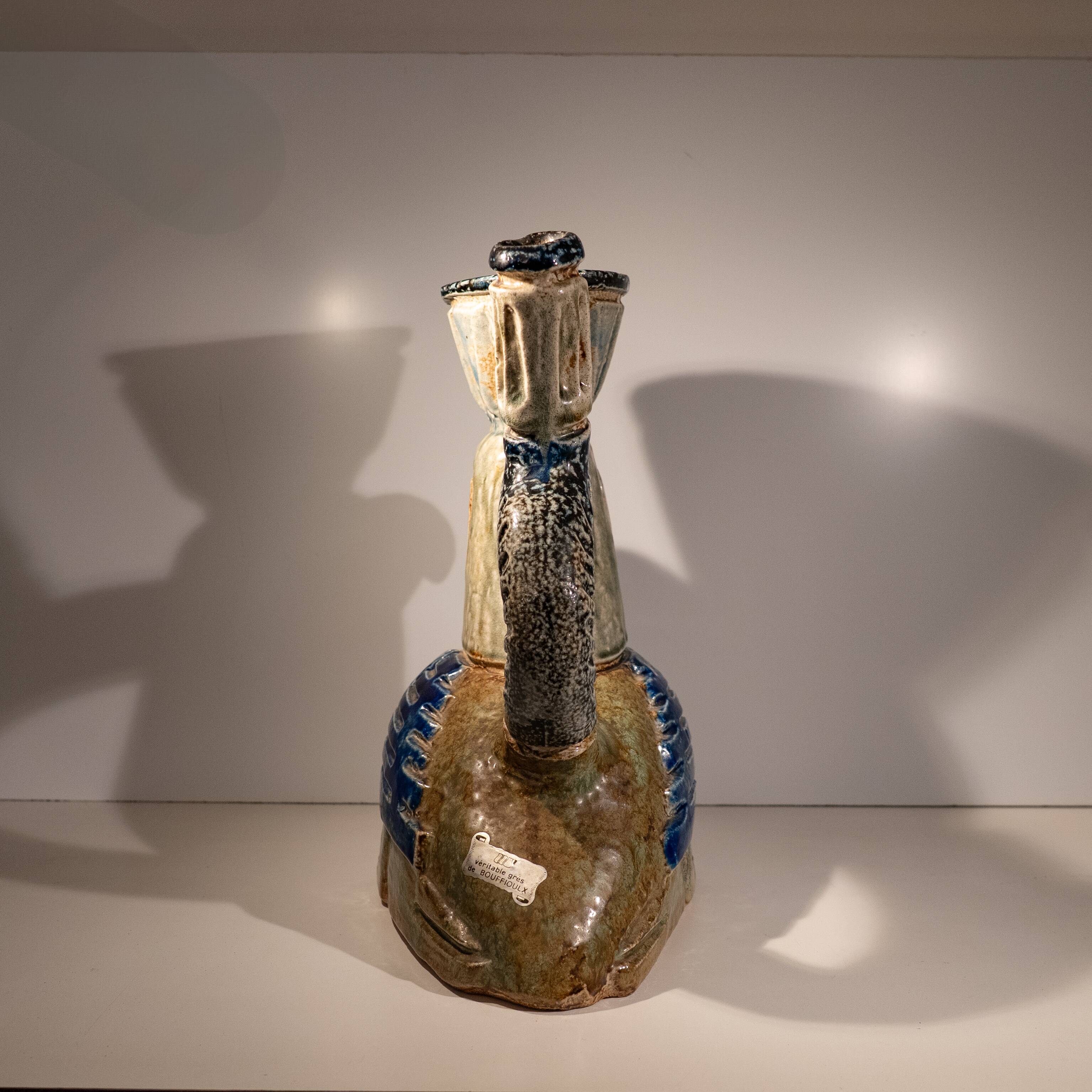 vase / zoomorphic sculpture "INCAS bird N°3225" ceramic stoneware 1950s