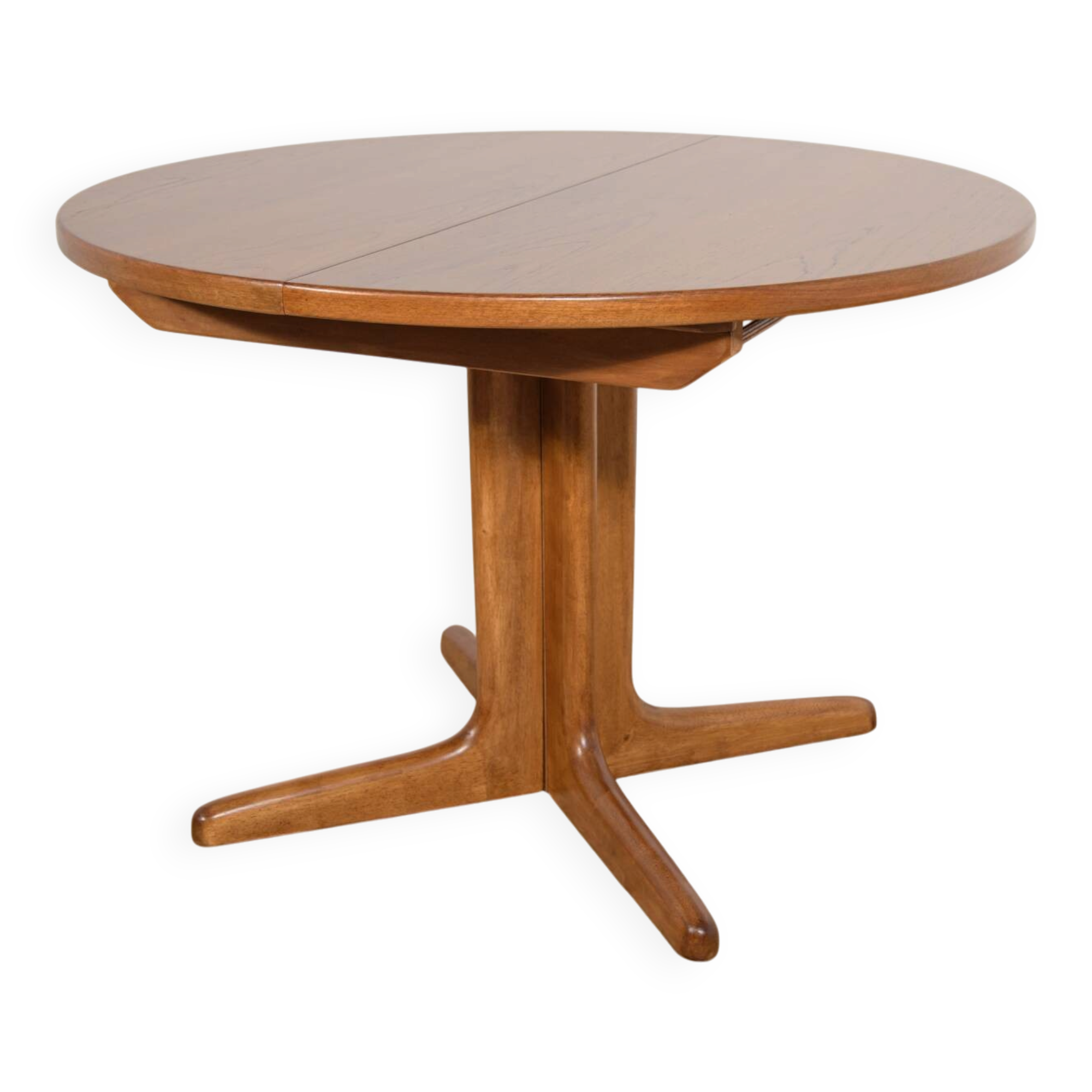Mid-Century Round Teak Extendable Dining Table, United Kingdom, 1950s