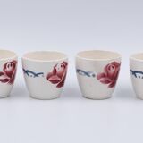 6 cups and under coffee cups Digoin Sarreguemines décor Cannes