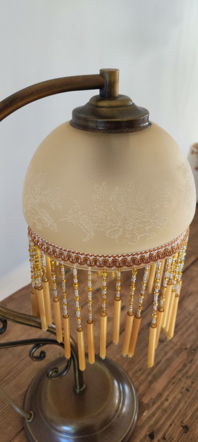 Lamp in glass paste and tassels