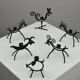Set of 6 Black Metal Farm Animal Candleholders — Gunnar Ander for Ystad-Metall, Sweden, 1960s