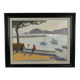 Peinture à l'huile de paysage marin de style impressionniste du début du XXe siècle, encadrée