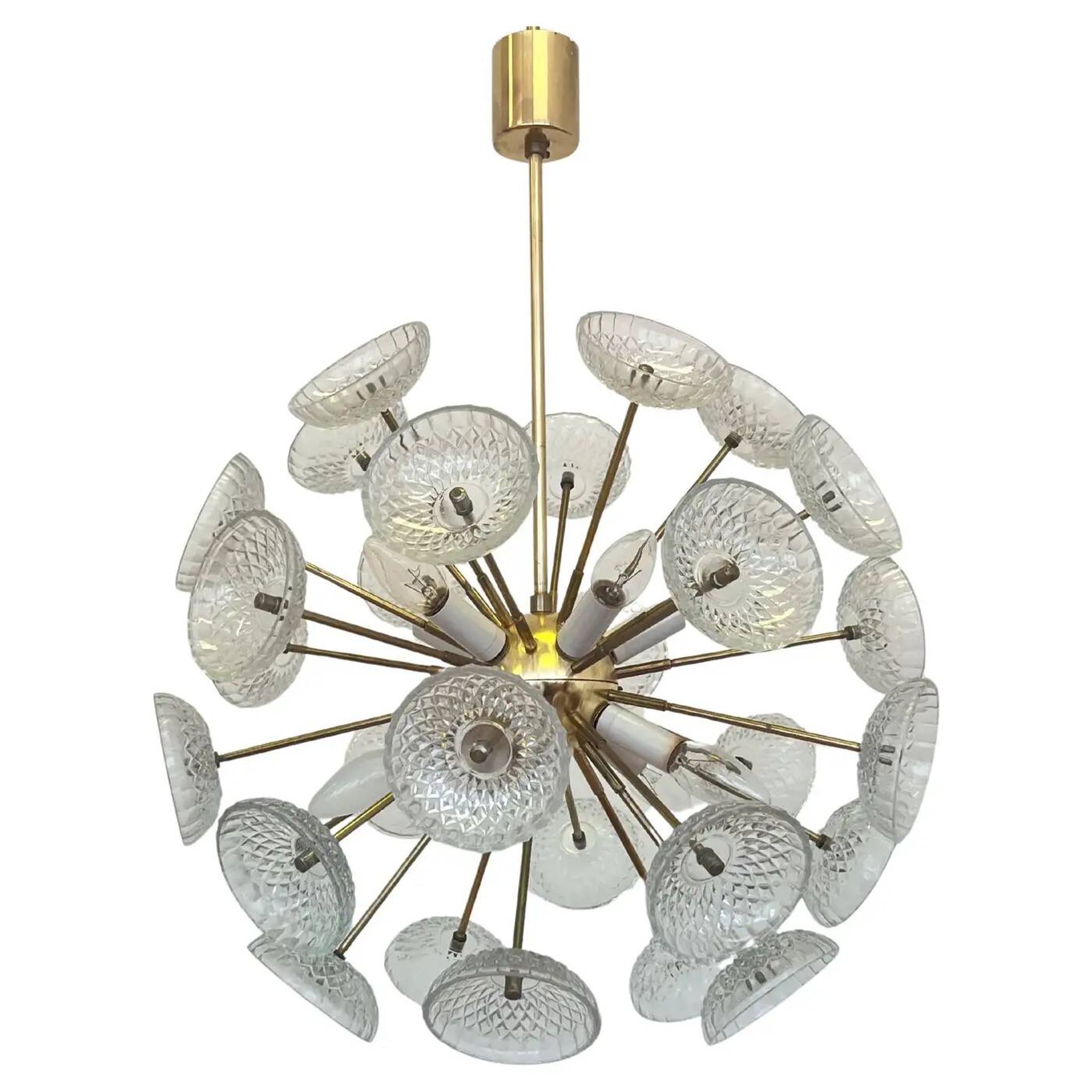 Dandelion, Sputnik chandelier by Kamenicky Senov, 1970