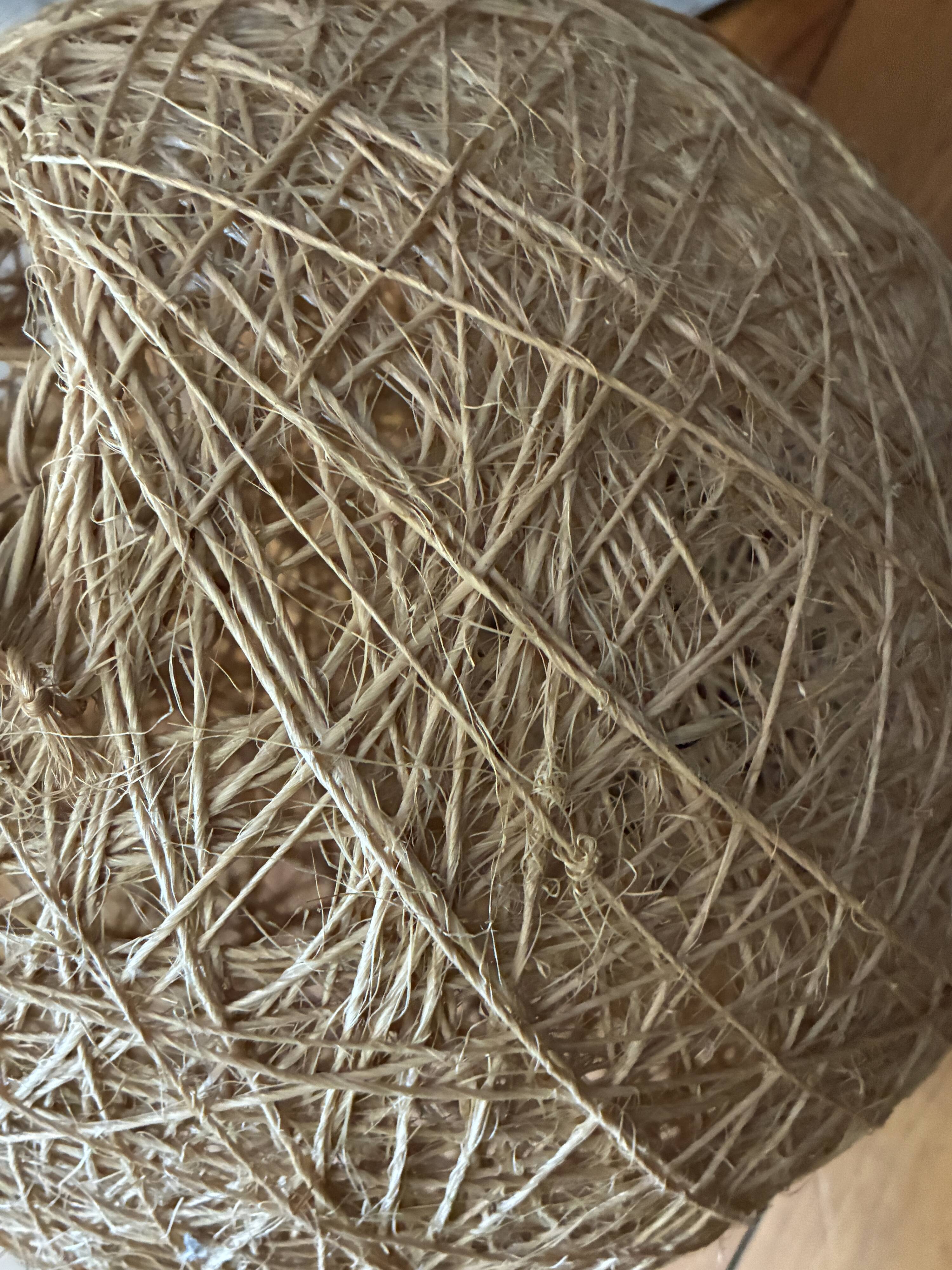 Lustre suspension boule chanvre ficelle