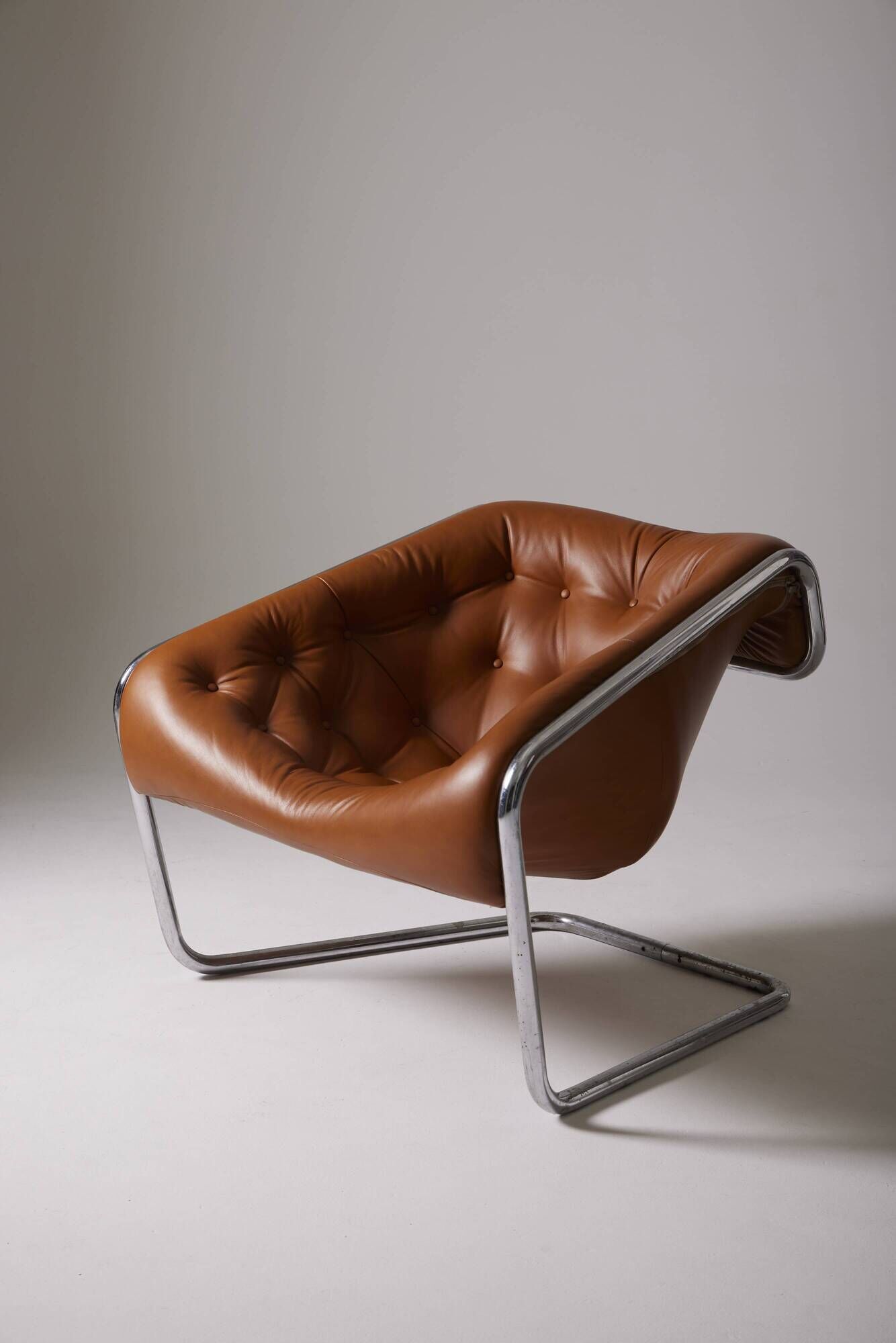 Fauteuil en cuir "Boxer" Kwok Hoi Chan pour Steiner, 1970s