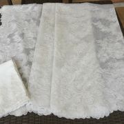 Lyon lace tablecloth prestigious brand Doguin made on crafts in Tulle