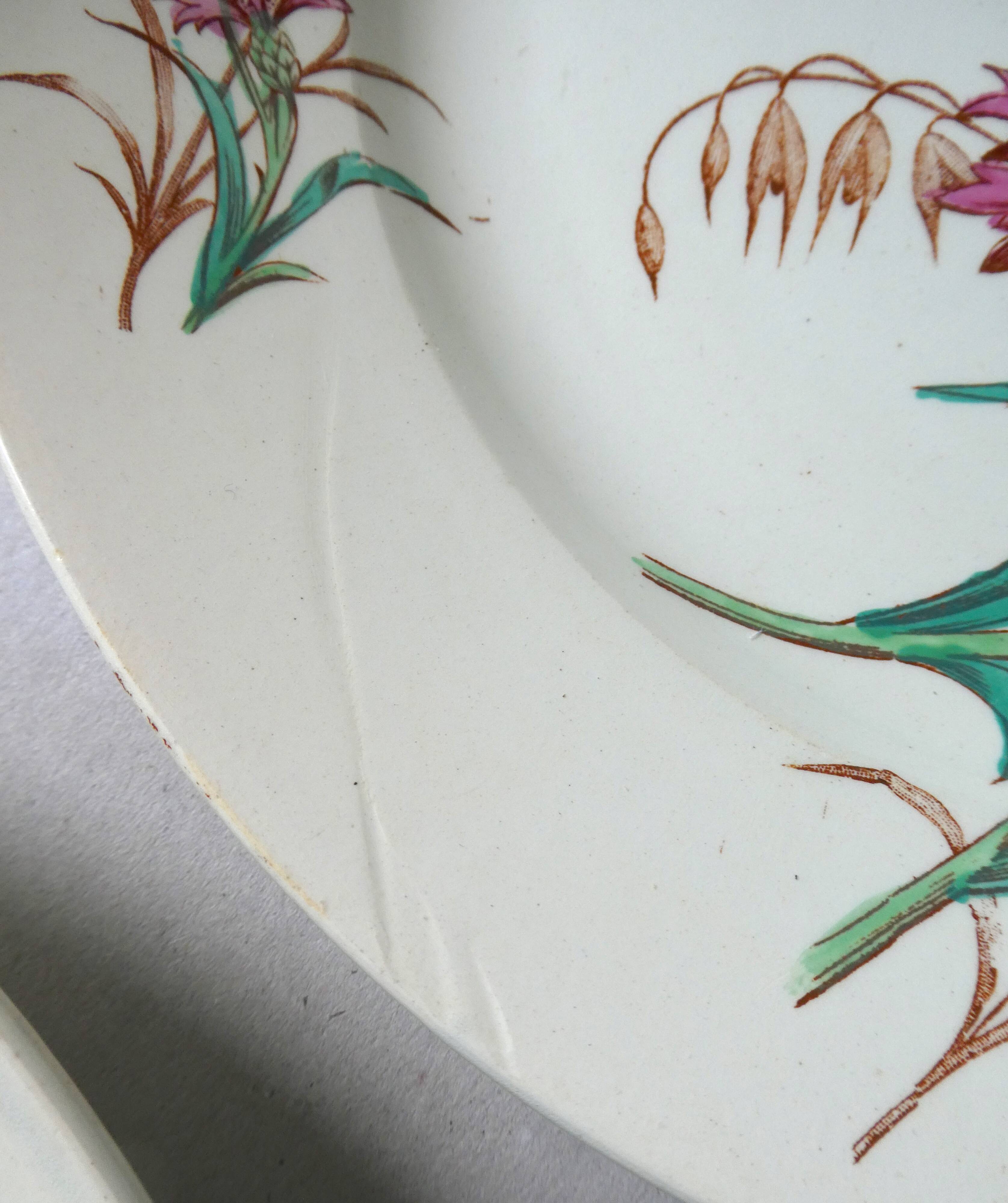 Set of 6 plates Blueberry decor Luneville France, 1900