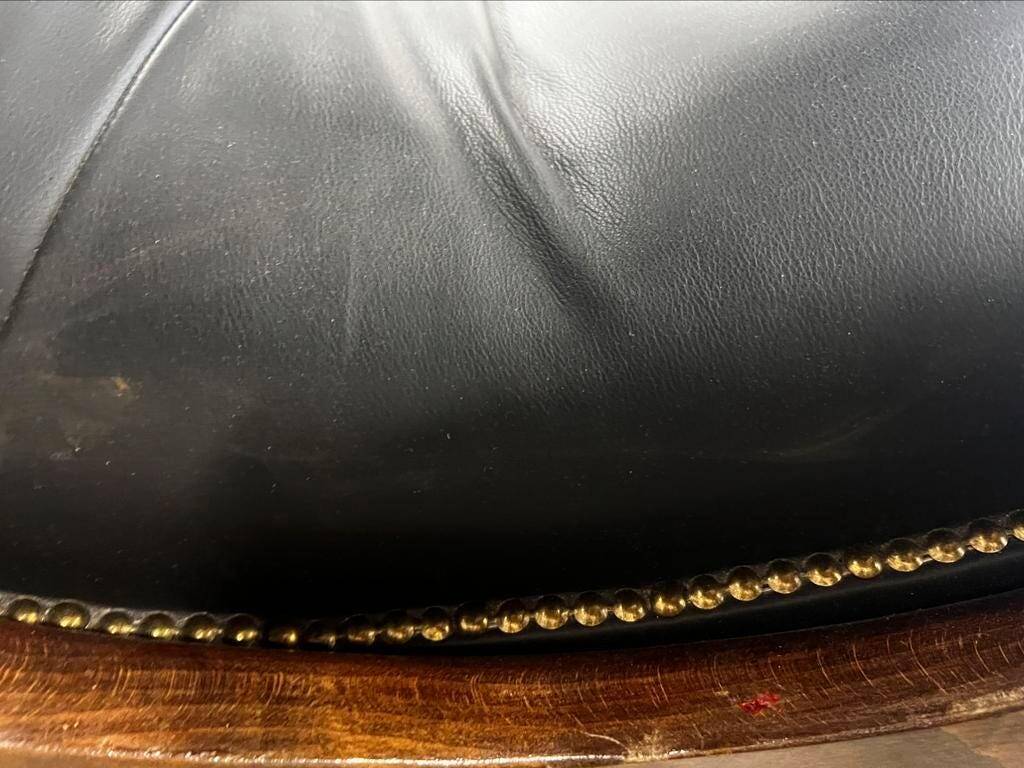 Vintage black leather rocking chair