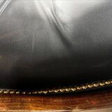 Vintage black leather rocking chair