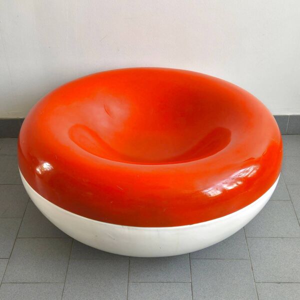 Fauteuil vintage oscillant 1960 Charles Zublena Les Plastiques de Bourgogne 60s
