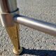 Vintage brushed steel and brass side table, 1970