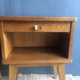 Pair of vintage bedside tables compass feet