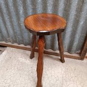Vintage solid wood tripod stool