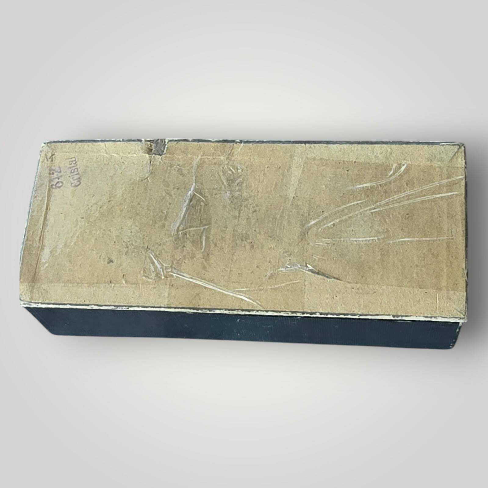 Pair of crystal salt shakers and glass spoons signed Daum Cristal