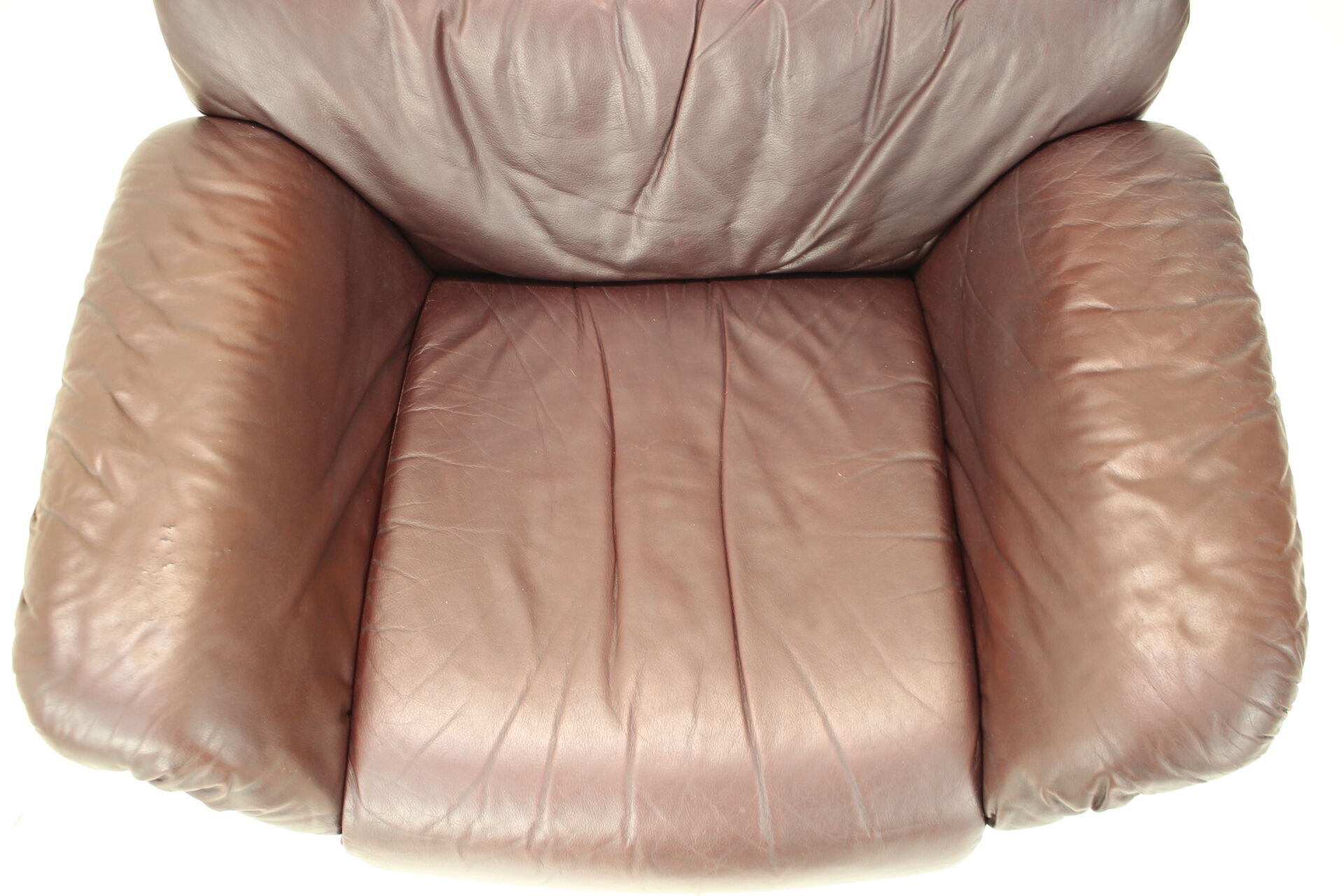 Large scandinavian adjustable leather armchair by peem, 1970s, finland