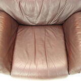 Large scandinavian adjustable leather armchair by peem, 1970s, finland