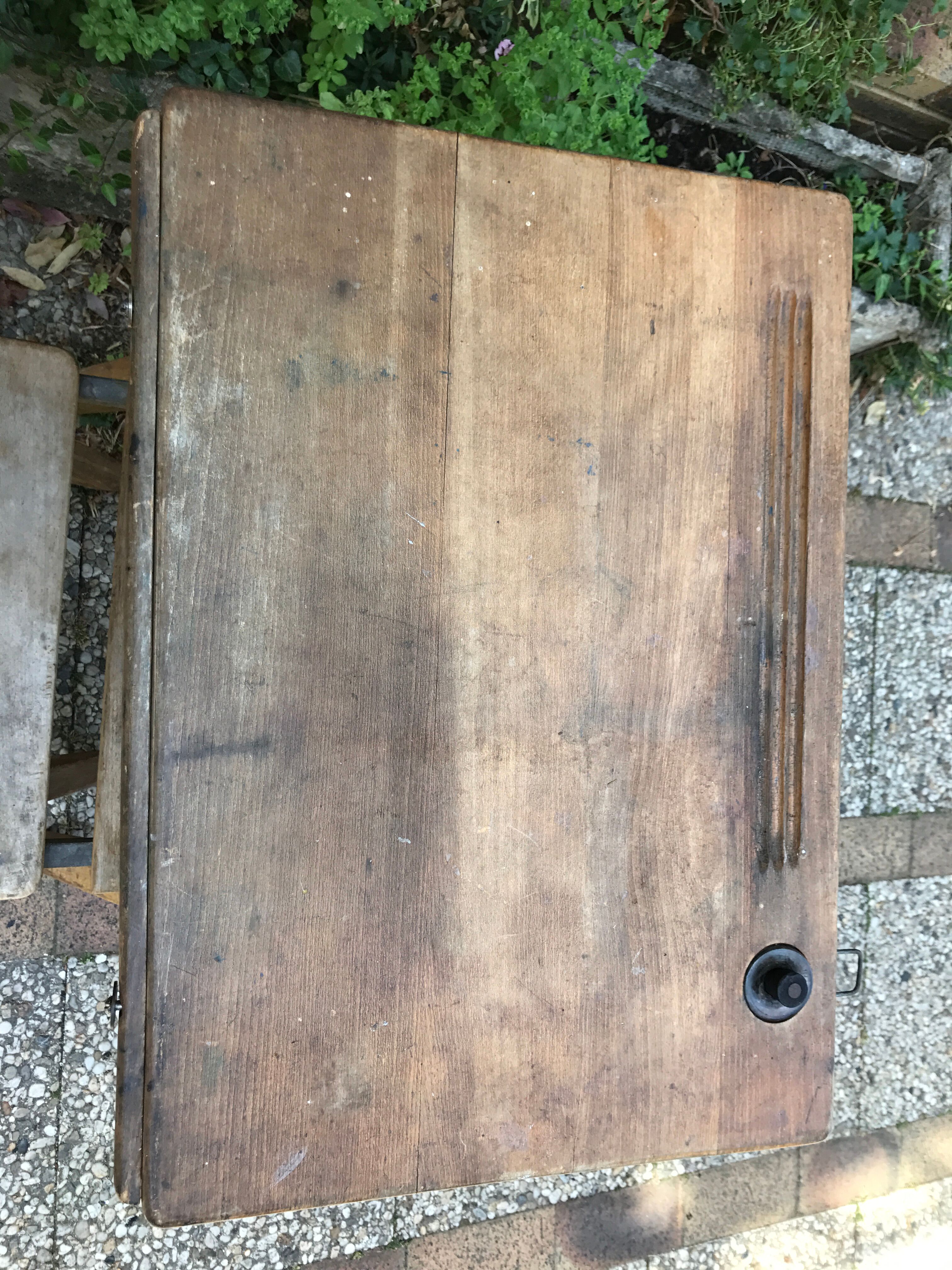 Vintage school desk desk with chair