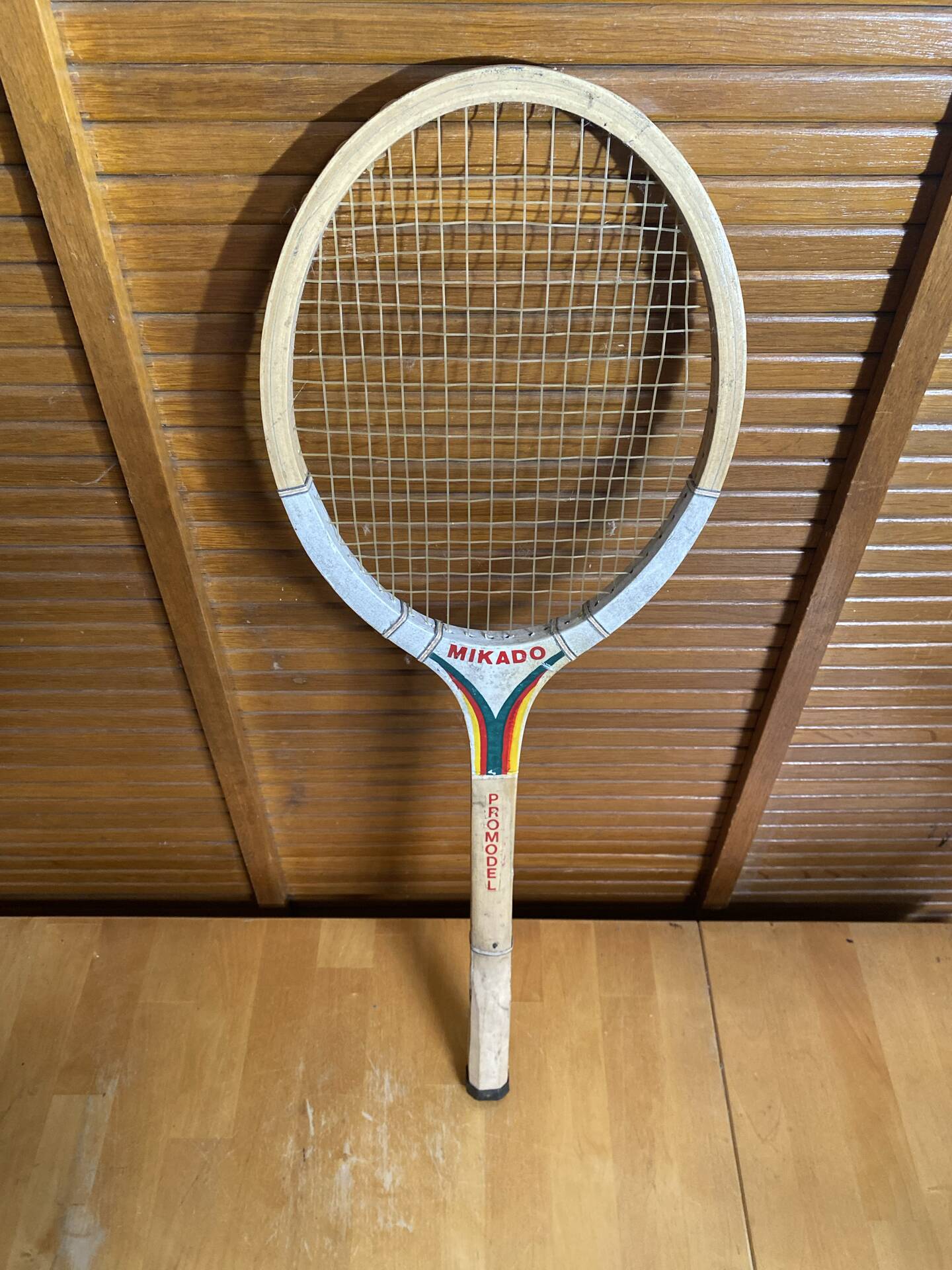 Vintage wooden tennis racket mikado promodel sports