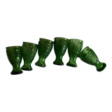 Produit BHV Set de 6 verres a alcool travail italien en verre pressé 1960