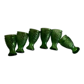 Produit BHV Set de 6 verres a alcool travail italien en verre pressé 1960